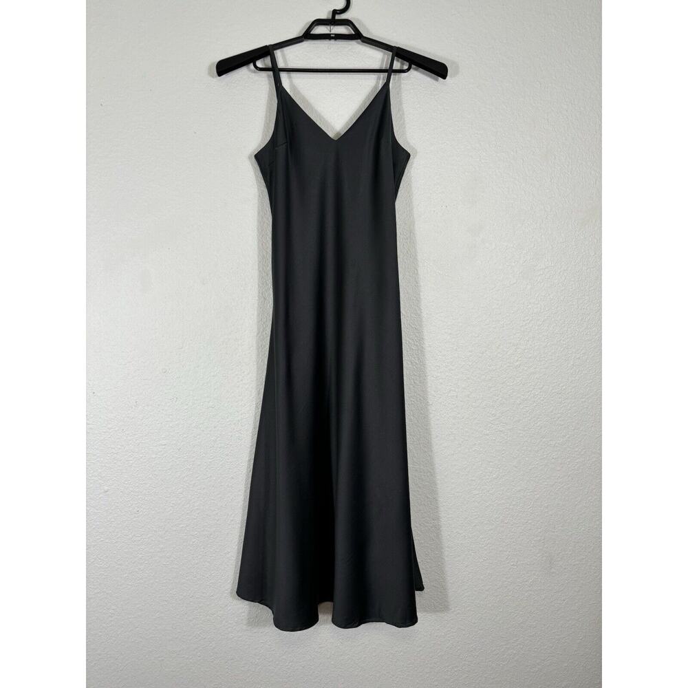 Vanessa Zani Slip Dress Size Small Gray Sleeveless Strappy V-Neck Italy Y2K‎
